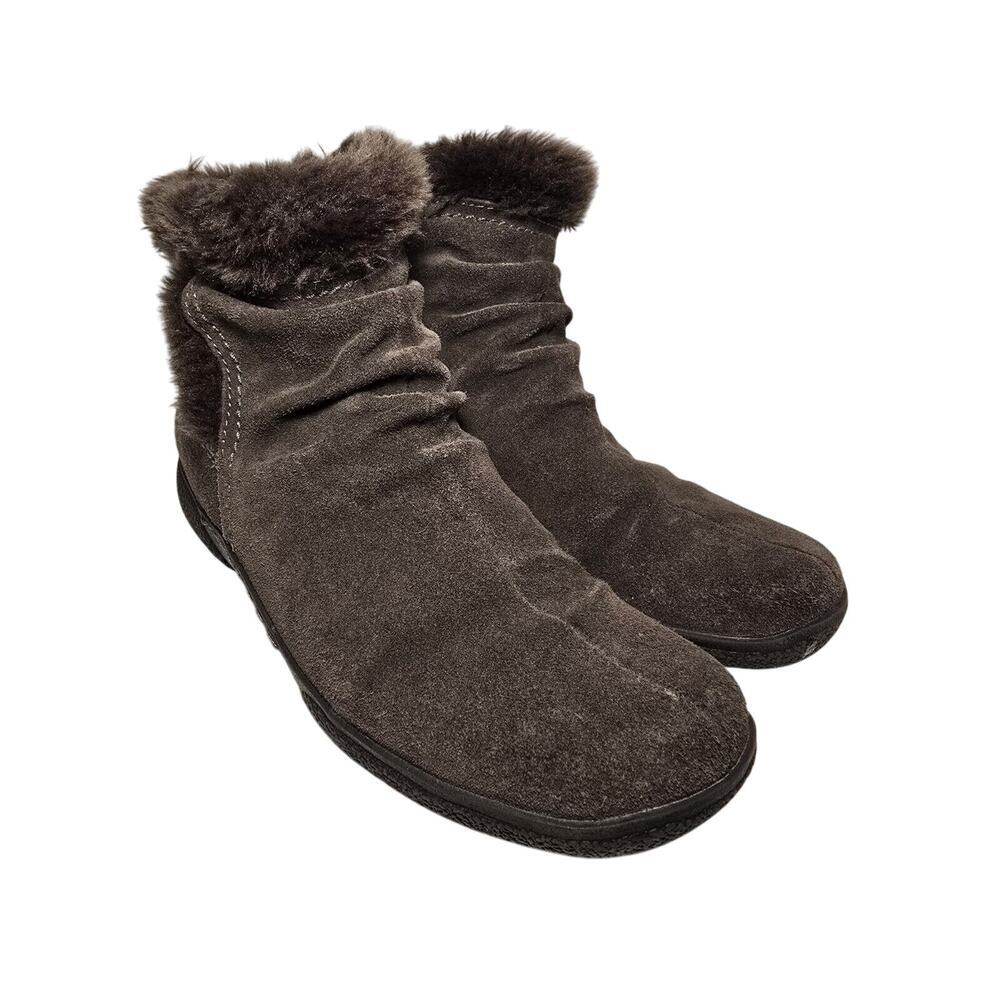 BARETRAPS LAUREE Womens Faux Fur Leather Brown Gray Size 7.5 Very Warm Great! - Picture 2 of 8